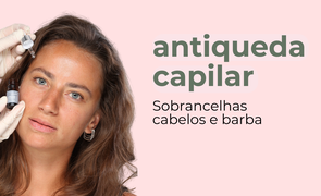 Tratamento antiqueda capilar para sobrancelhas, cabelos e barba com dermocosméticos Vitamédica